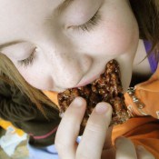 Hatti eating Yum-Yum Bar