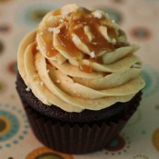 chocolate cupcake with salted caramel buttercream