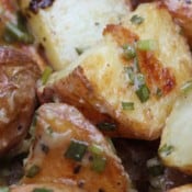 new potatoes with roasted garlic vinaigrette