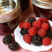 raspberry blackberry jam and fresh berries raspberry blackberry jam and fresh berries