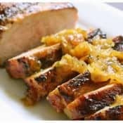grilled pork tenderloin with peach glaze and orange-habanero mojo