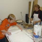 rolling out balls of dough