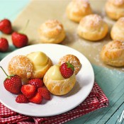 mini cream puffs with vanilla pastry cream {SprinkleBakes cookbook giveaway} - from a farmgirl's dabbles
