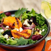 grilled peach salad with peach cumin dressing - a farmgirl's dabbles