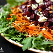 roasted beet & arugula salad with balsamic dressing