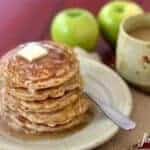 apple oatmeal pancakes with caramel buttermilk syrup - from a farmgirl's dabbles