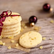 candied ginger shortbread cookies - www.afarmgirlsdabbles.com