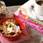 merry almond cherry berry granola - www.afarmgirlsdabbles.com