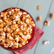 cinnamon caramel corn with coconut and almonds