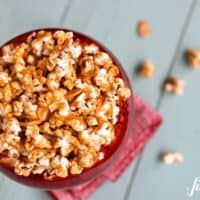 cinnamon caramel corn with coconut and almonds