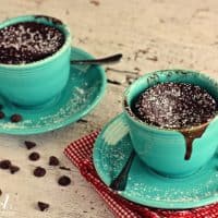 gooey chocolate cake cups for two