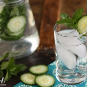 water flavored with fruits, veggies, and herbs