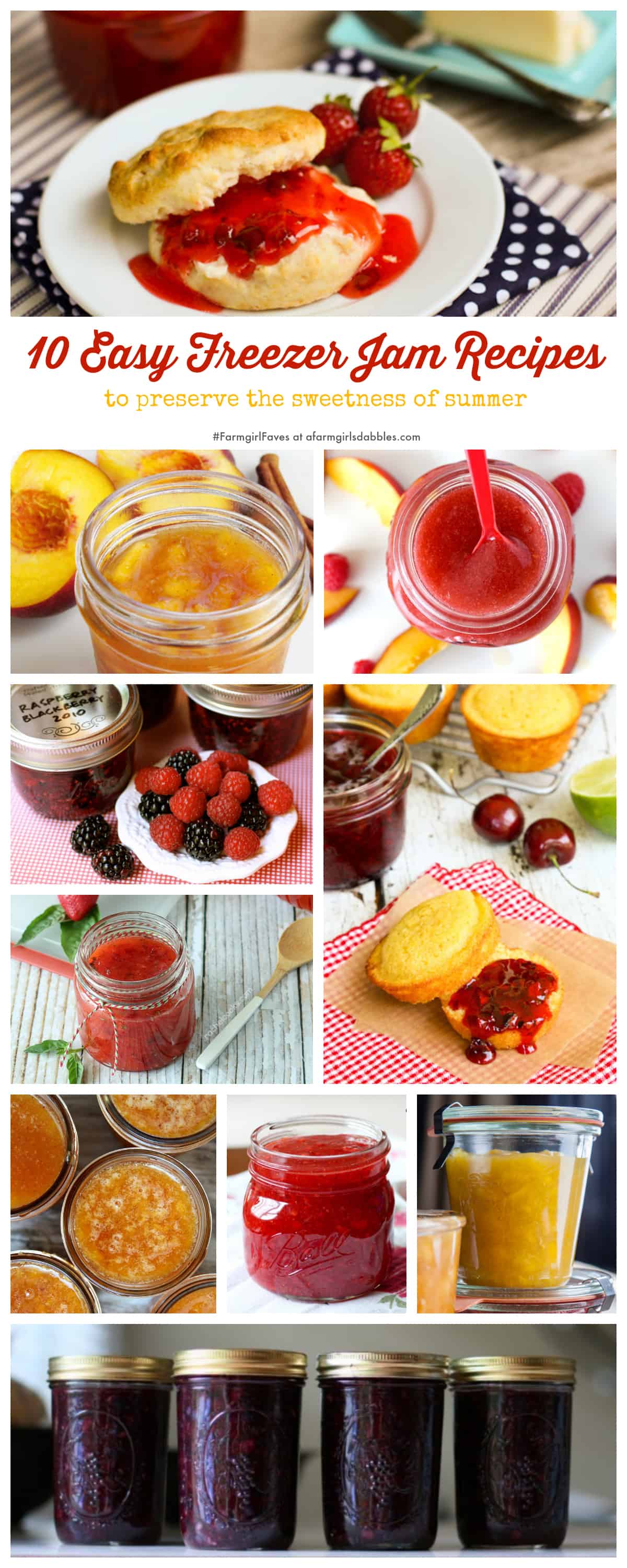 10 Easy Freezer Jam Recipes #FarmgirlFaves • a farmgirl's dabbles
