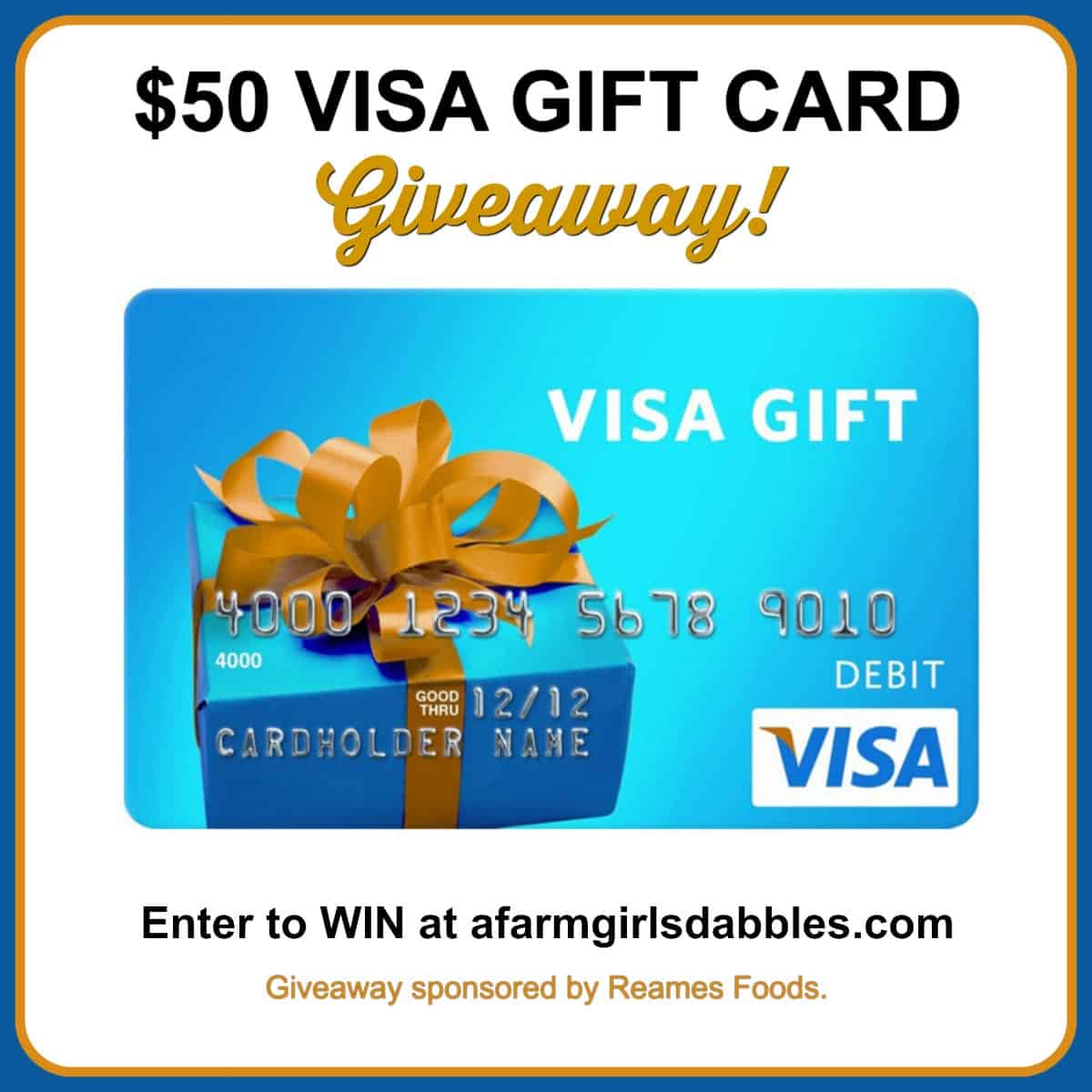 50 VISA Gift Card Giveaway • a farmgirl's dabbles