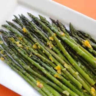 a plate of asparagus