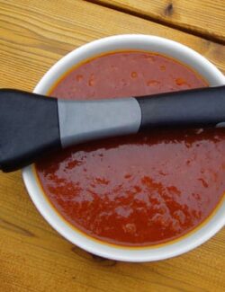 This homemade barbeque sauce is perfect for grilling all kinds of meats.