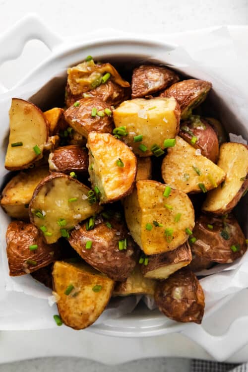Easy Garlic Roasted New Potatoes A Farmgirl's Dabbles