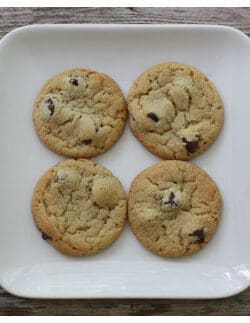 These chocolate chip cookies are soft, chewy, and genuinely perfection on a plate!