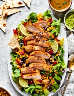 Overhead view of southwest chicken salad