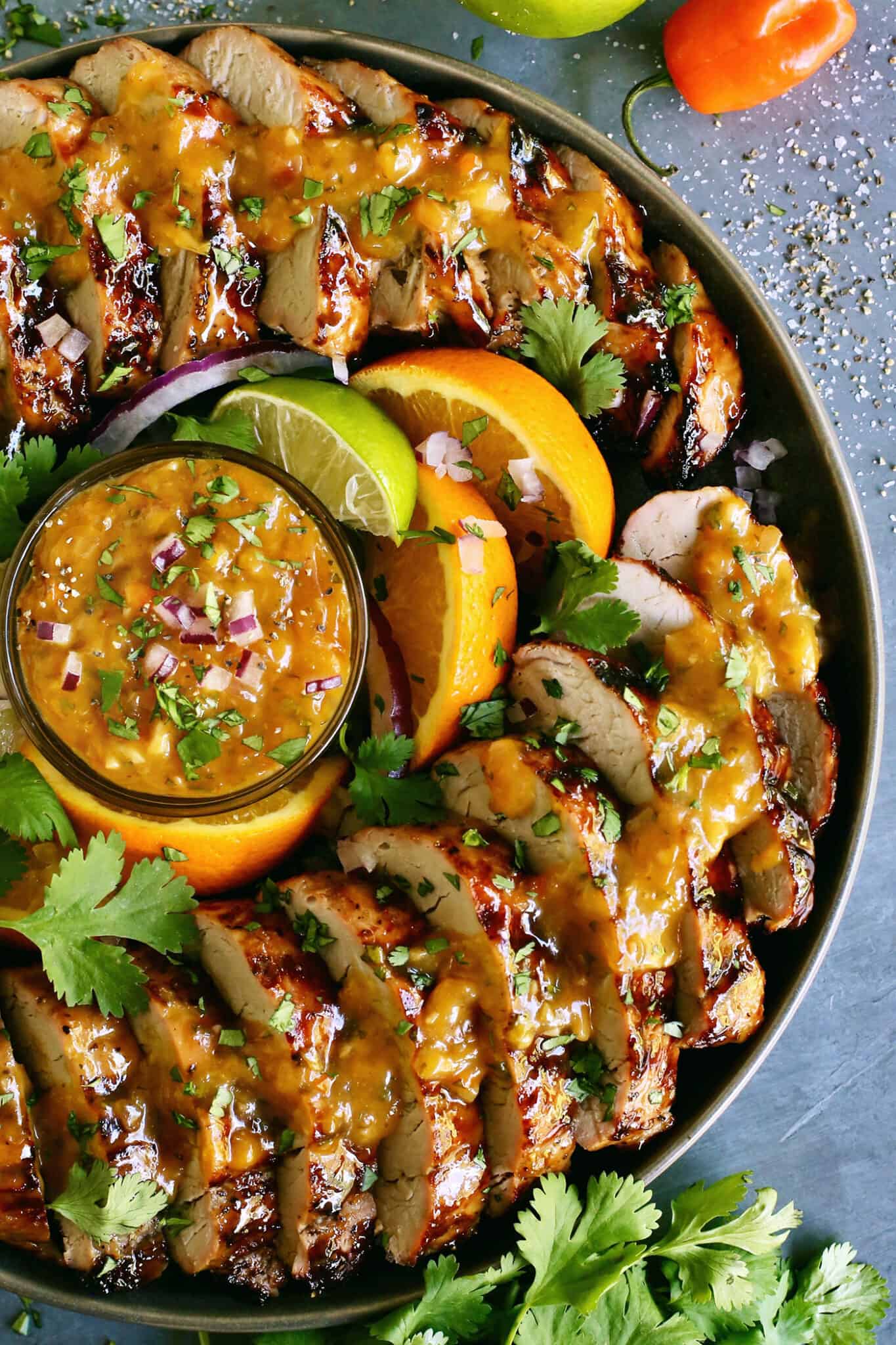 Peach Grilled Pork Tenderloin with Mojo l A Farmgirl's Dabbles