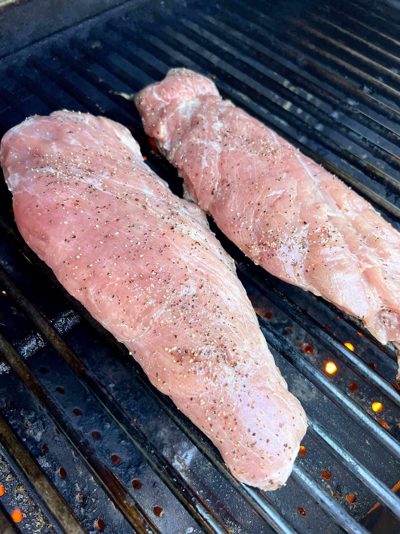 Two pork tenderloins on the grill