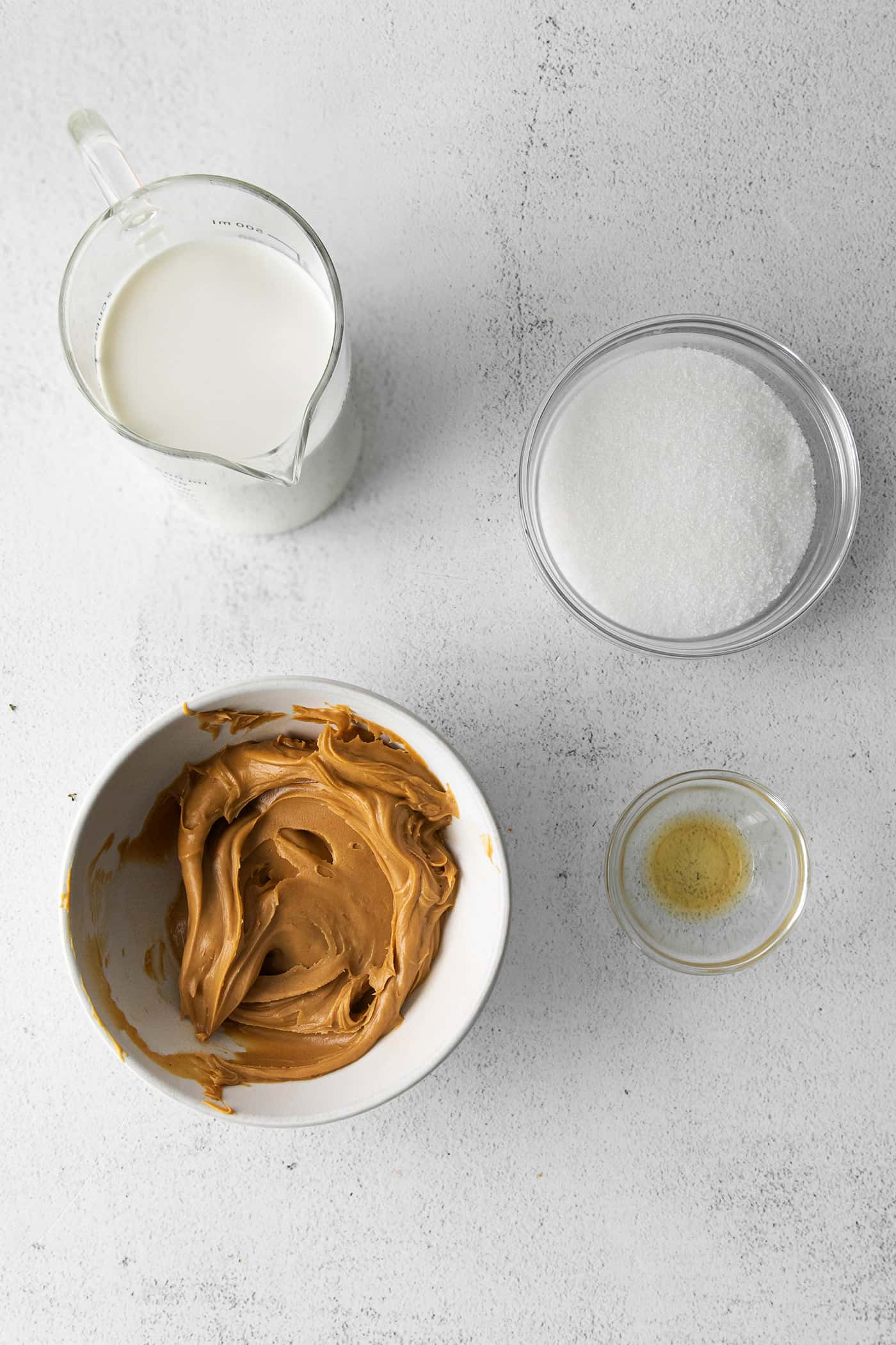 Homemade peanut butter ice cream ingredients