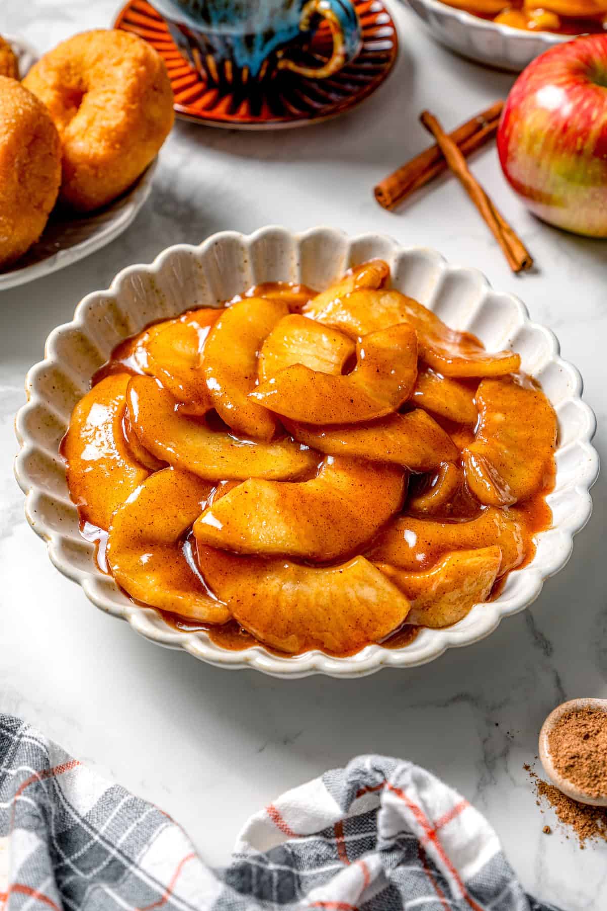 Bowl of sautéed apples