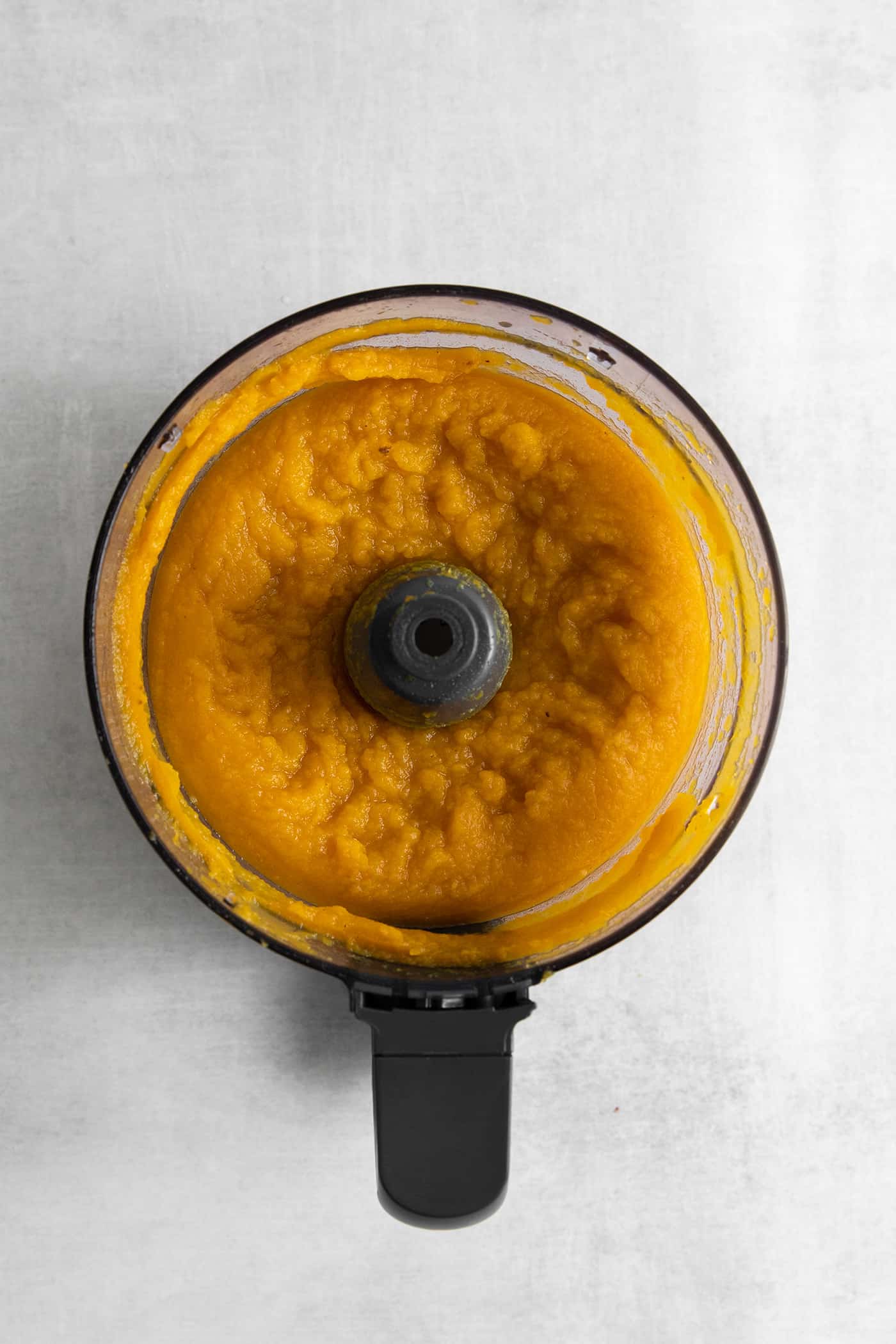 Squash pureed in a food processor