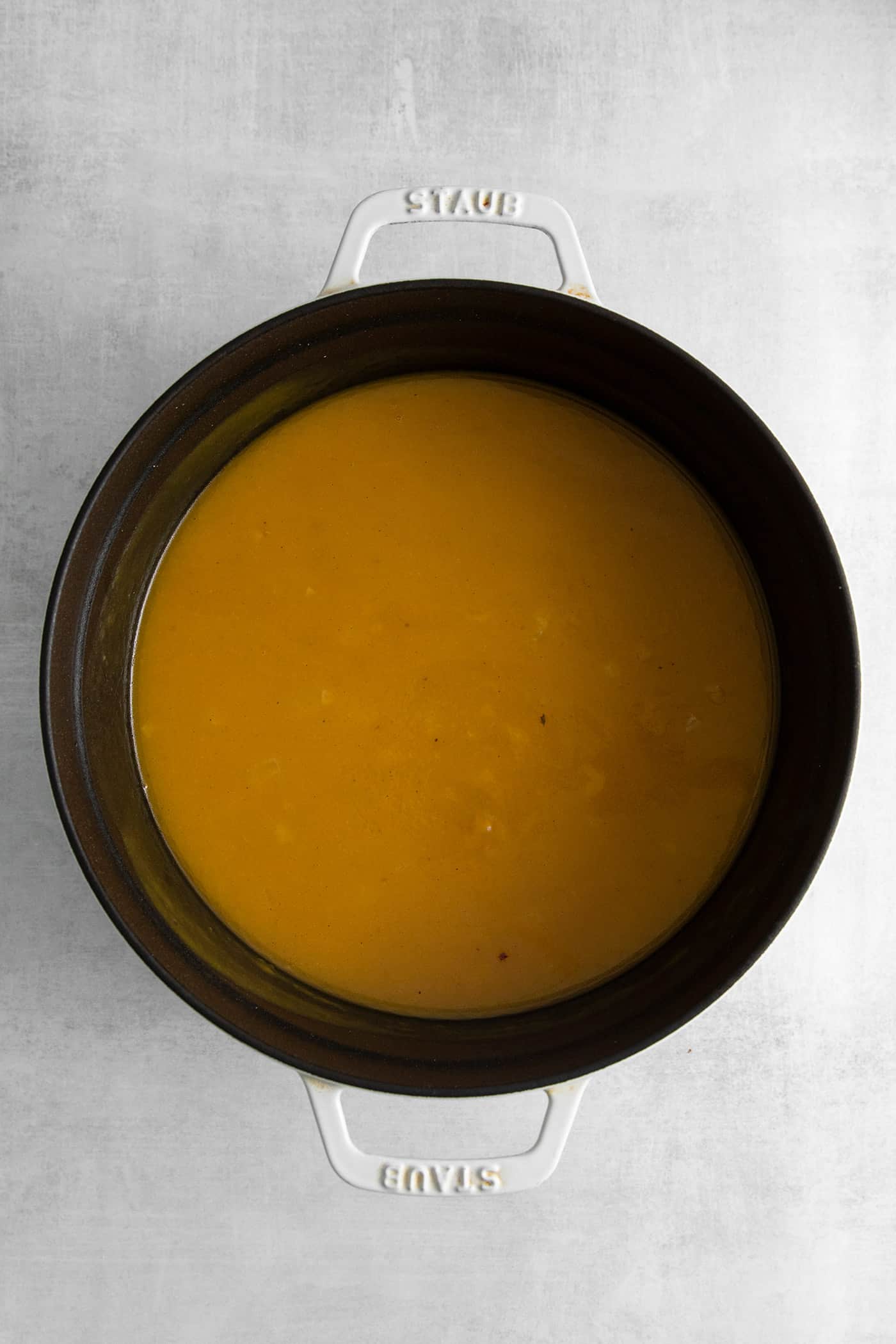 Squash in a soup pot