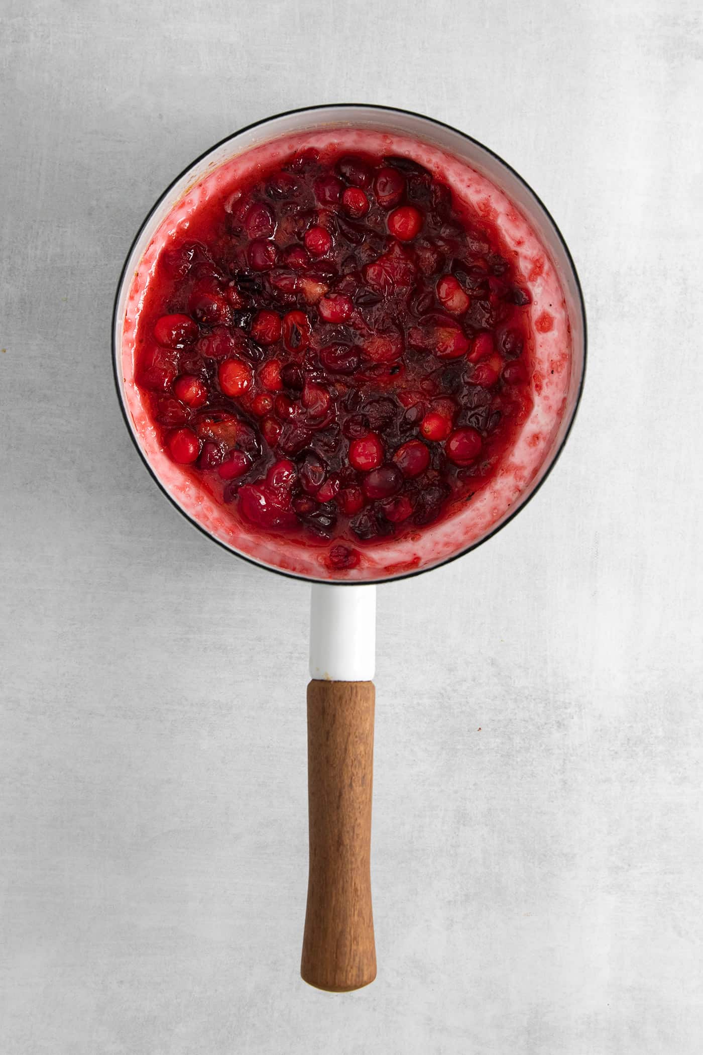 Cranberry relish in a saucepan