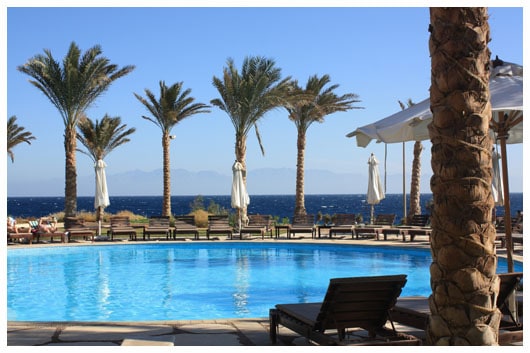 Dahab Paradise resort pool, Red Sea, and Saudi Arabia