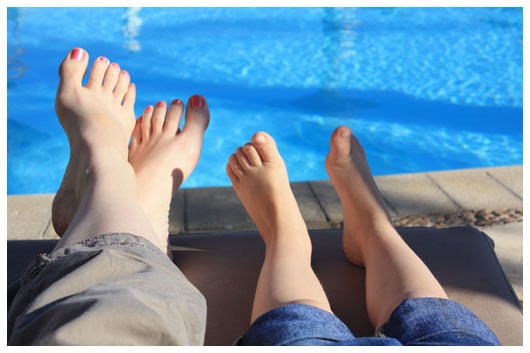 relaxing at the pool