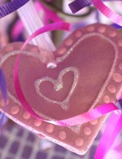 salt dough valentine ornaments