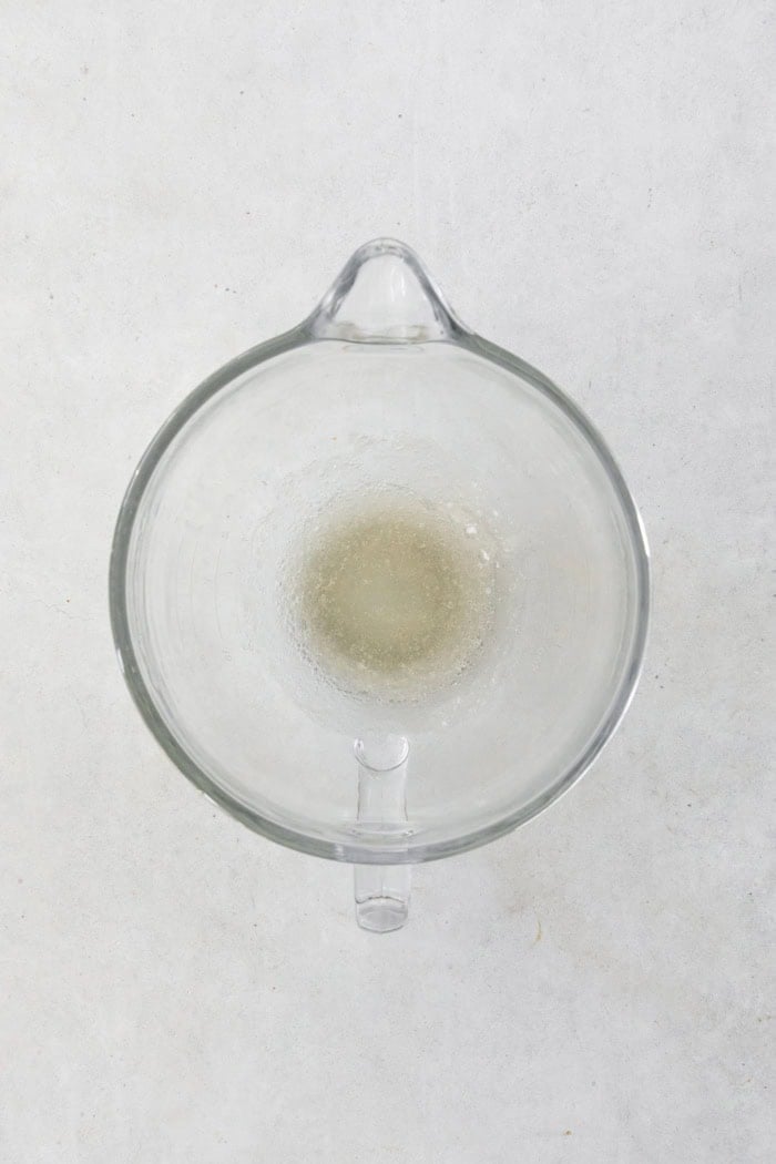 Blooming gelatin in stand mixer bowl