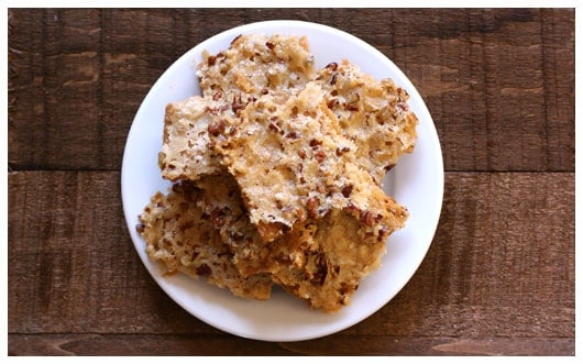 a plate of graham caramel desserts