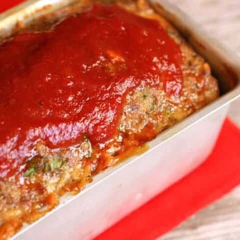 A dish full of Chili Sauce Meatloaf