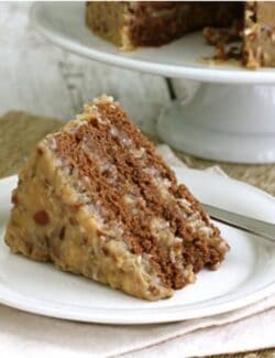 a slice of german chocolate cake