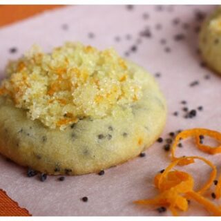 mini orange cookies topped with sugar