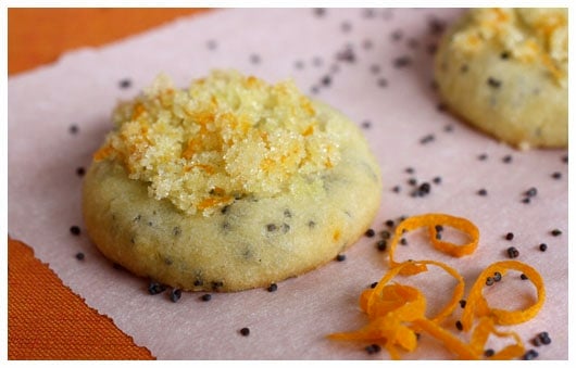 mini orange cookies topped with sugar