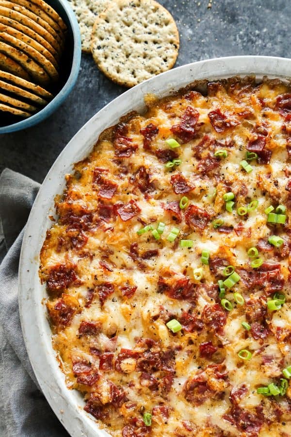 baked Reuben dip with crackers