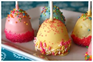 pastel candy coated brownie pops