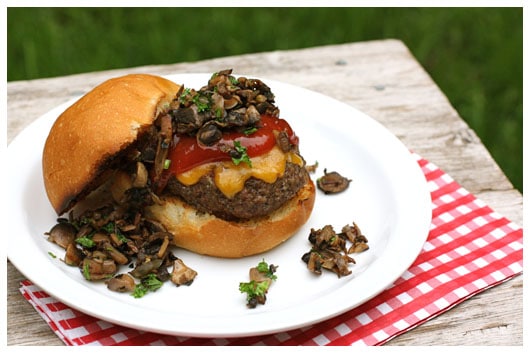 mushroom cheddar sliders