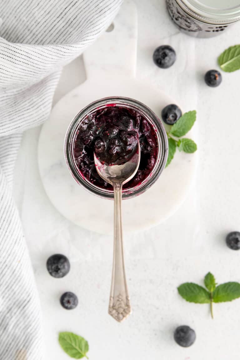 Homemade Blueberry Jam with Mint (No Pectin) l A Farmgirl's Dabbles
