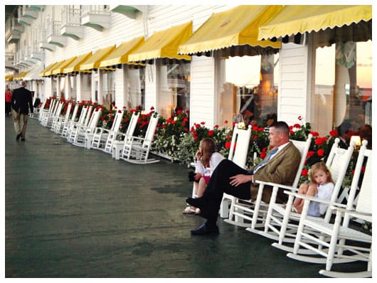 The front porch of the grand hotel