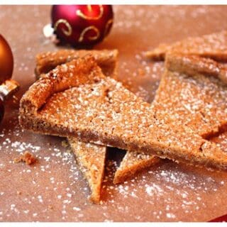 pieces of shortbread with christmas ornaments