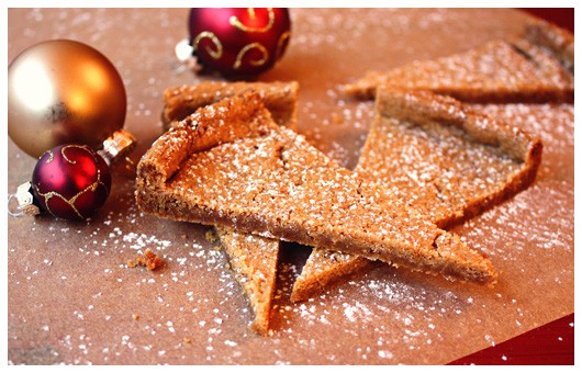 pieces of shortbread with christmas ornaments