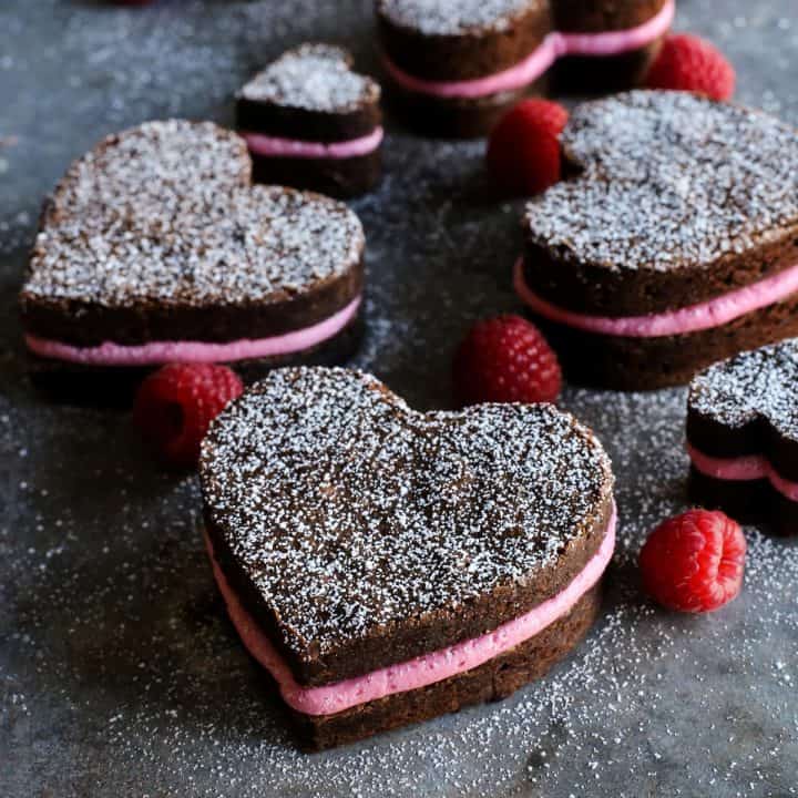 Heart Shaped Brownies with Fresh Raspberry Buttercream | a farmgirl&#39;s  dabbles