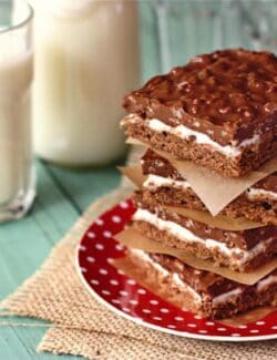 double chocolate crispy bars