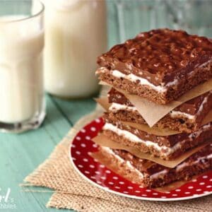 double chocolate crispy bars