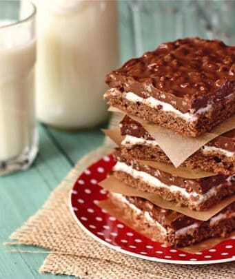 double chocolate crispy bars